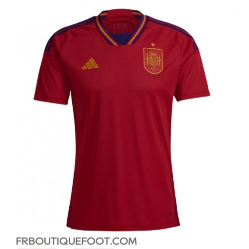 Maillot de foot Espagne Domicile vêtements Monde 2022 Manches Courtes